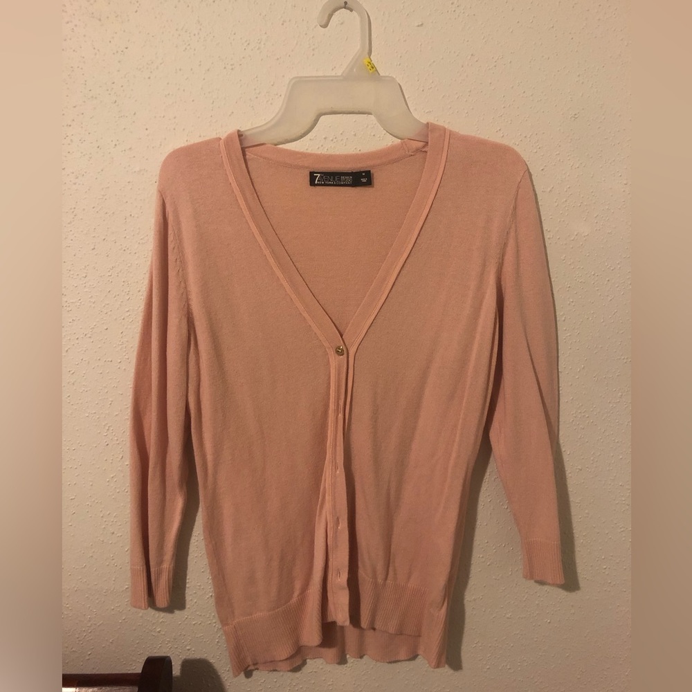 Pink Spring Cardigan Women’s V-Neck Knitted Long Sleeve